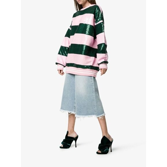 NWOB N.21 Dark Green Velvet Bow Knotted Peep Toe High Heel Mules, Size 36 - Picture 15 of 16